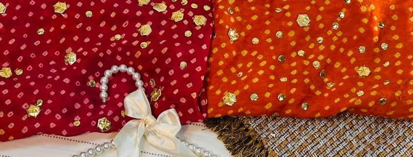 The Royal Double Tone Dupatta | Premium Silk Fabric | Hand-Embroided with luxury Mukesh work and Gotta design