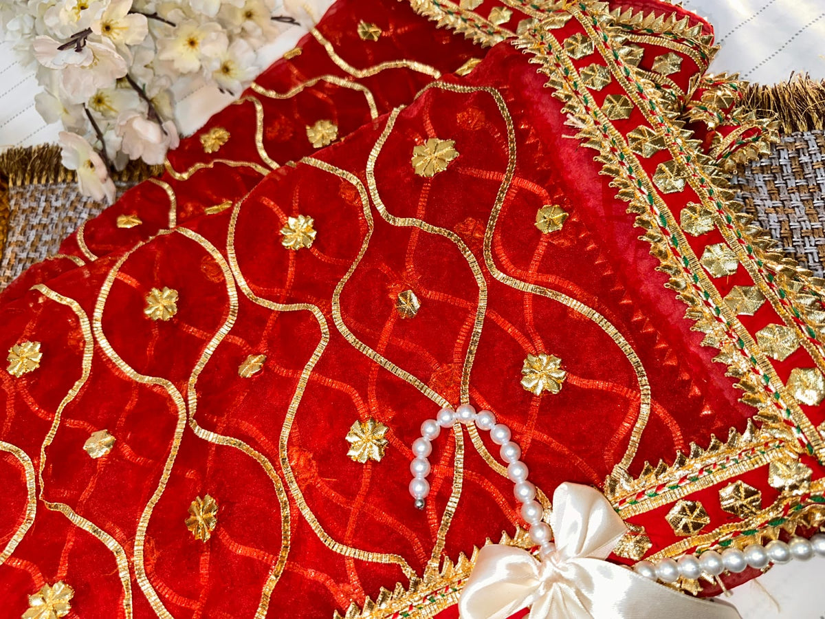 Classic Gotta Silk Dupatta | Luxury Handcrafted Pieces