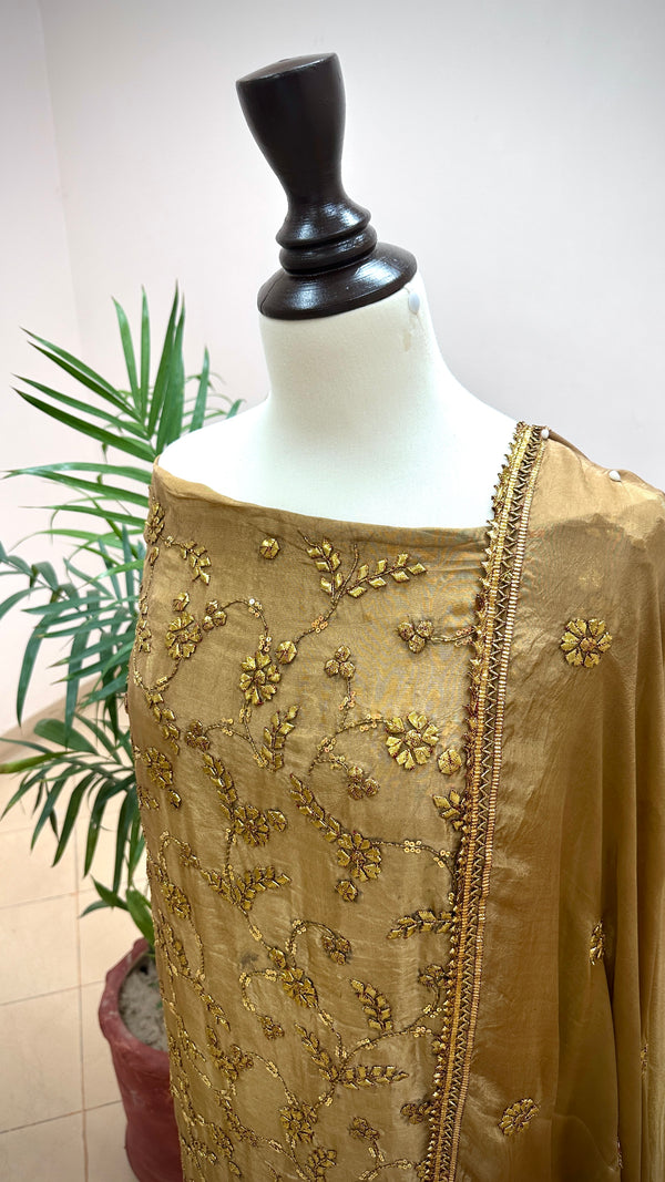 ZIRFI – 2Pc Sheesha Silk Outfit with Medium Silk Dupatta | Sequence & Gotta Work