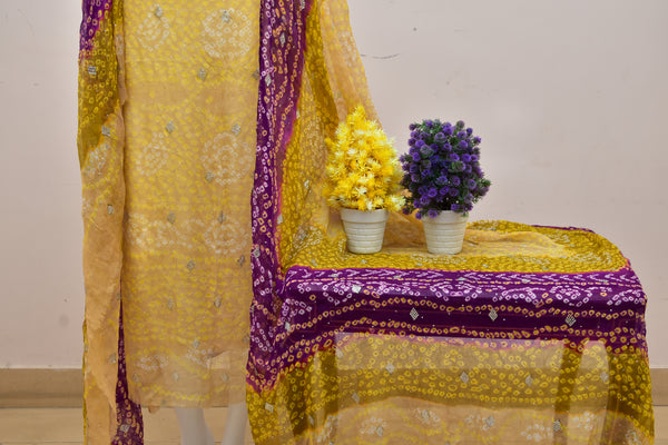 ZIRFI – 2 Pc Pure Chiffon (Shirt & Dupatta) with Mukesh Work