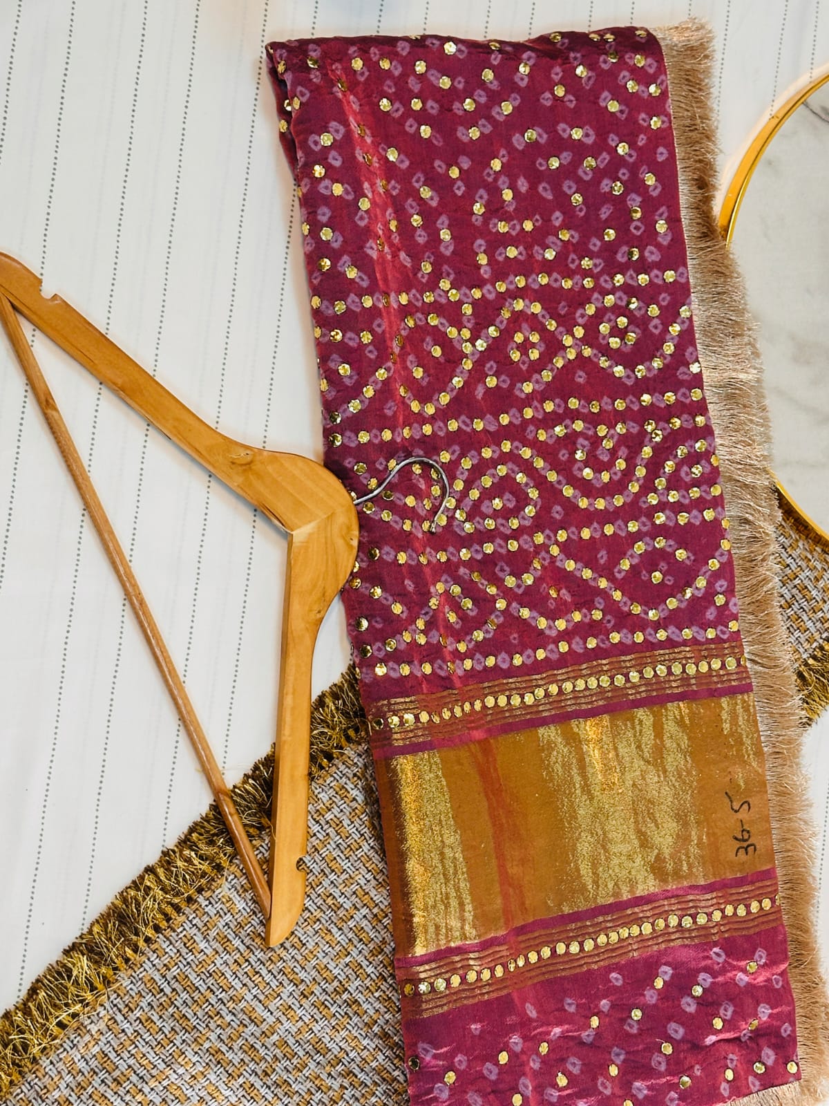 The Heritage Gijee Silk Dupatta | Hand-Embroided with Premium Mukesh and Gotta Work