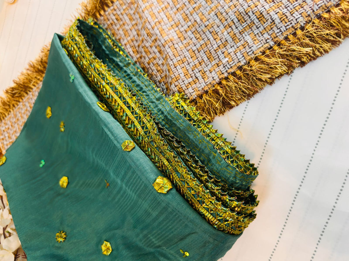 Classic Gotta Silk Dupatta | Luxury Handcrafted Pieces